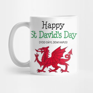 Happy St David's Day Wales Flag Dragon Welsh Celebration Mug